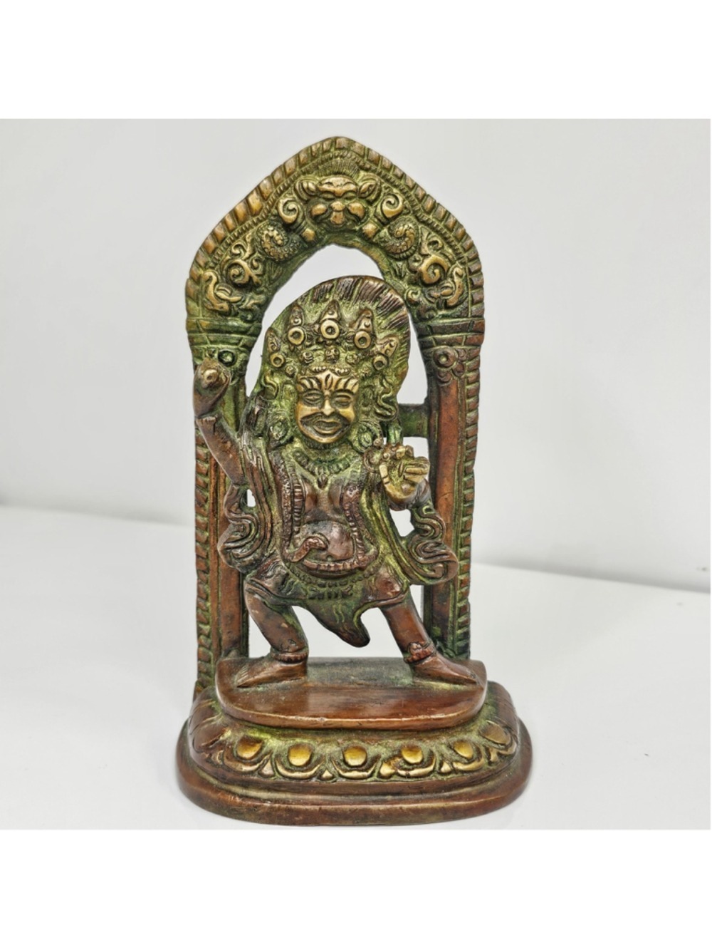 Vintage Bronze Tibetan Nepalese Style Wrathful Deity Statue Shrine Figure Heavy